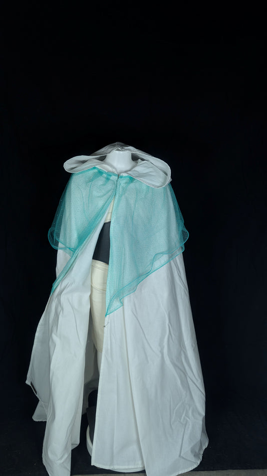 Halfling Fun Mage White/Teal Shawl Cotton