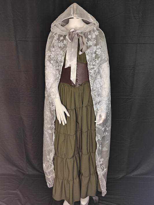 Sparkle White Lace Mage With Tie